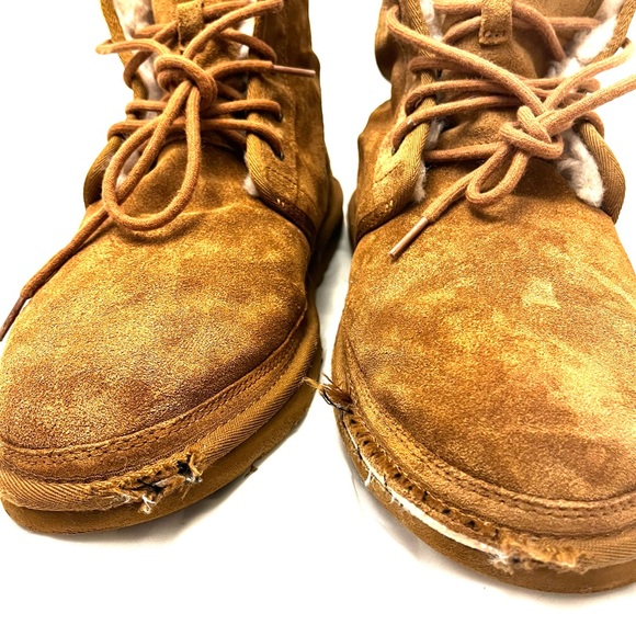 Ugg Men’s Neumel Chukka Chestnut Boots sz 12 flawed - Picture 3 of 16